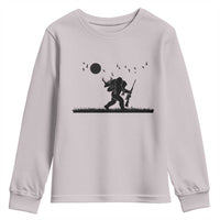 Bigfoot Hunting With Rifle Youth Sweatshirt Funny Outdoor Hunter Gift - Wonder Print Shop