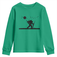 Bigfoot Hunting With Rifle Youth Sweatshirt Funny Outdoor Hunter Gift - Wonder Print Shop