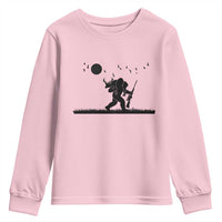 Bigfoot Hunting With Rifle Youth Sweatshirt Funny Outdoor Hunter Gift - Wonder Print Shop