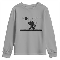 Bigfoot Hunting With Rifle Youth Sweatshirt Funny Outdoor Hunter Gift - Wonder Print Shop