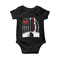 Bow Deer Hunting Baby Onesie American Flag Hunter Gift - Wonder Print Shop