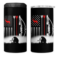 Bow Deer Hunting 4 in 1 Can Cooler Tumbler American Flag Hunter Gift