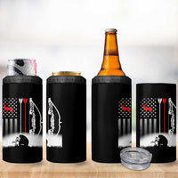 Bow Deer Hunting 4 in 1 Can Cooler Tumbler American Flag Hunter Gift