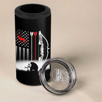 Bow Deer Hunting 4 in 1 Can Cooler Tumbler American Flag Hunter Gift