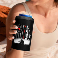 Bow Deer Hunting 4 in 1 Can Cooler Tumbler American Flag Hunter Gift