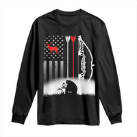 Bow Deer Hunting Long Sleeve Shirt American Flag Hunter Gift - Wonder Print Shop