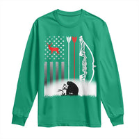 Bow Deer Hunting Long Sleeve Shirt American Flag Hunter Gift - Wonder Print Shop