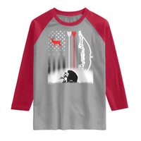 Bow Deer Hunting Raglan Shirt American Flag Hunter Gift - Wonder Print Shop