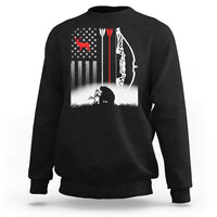 Bow Deer Hunting Sweatshirt American Flag Hunter Gift - Wonder Print Shop