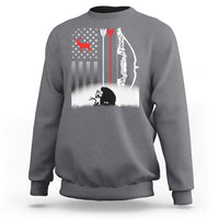 Bow Deer Hunting Sweatshirt American Flag Hunter Gift - Wonder Print Shop