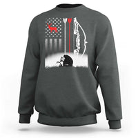 Bow Deer Hunting Sweatshirt American Flag Hunter Gift - Wonder Print Shop