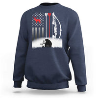 Bow Deer Hunting Sweatshirt American Flag Hunter Gift - Wonder Print Shop