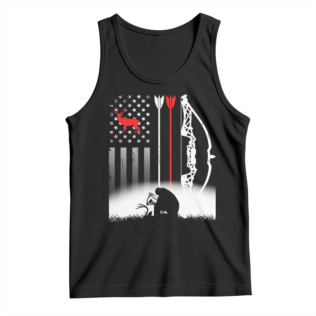 Bow Deer Hunting Tank Top American Flag Hunter Gift - Wonder Print Shop