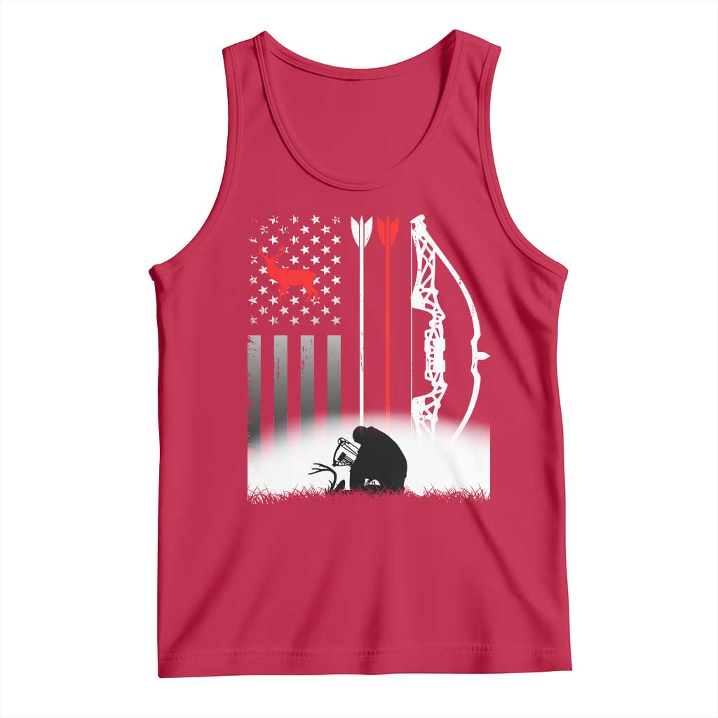 Bow Deer Hunting Tank Top American Flag Hunter Gift - Wonder Print Shop