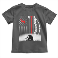 Bow Deer Hunting Toddler T Shirt American Flag Hunter Gift - Wonder Print Shop