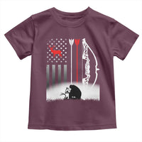 Bow Deer Hunting Toddler T Shirt American Flag Hunter Gift - Wonder Print Shop