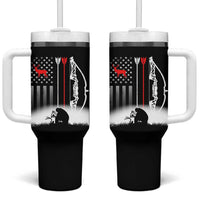 Bow Deer Hunting Tumbler With Handle American Flag Hunter Gift