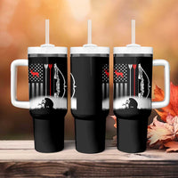Bow Deer Hunting Tumbler With Handle American Flag Hunter Gift