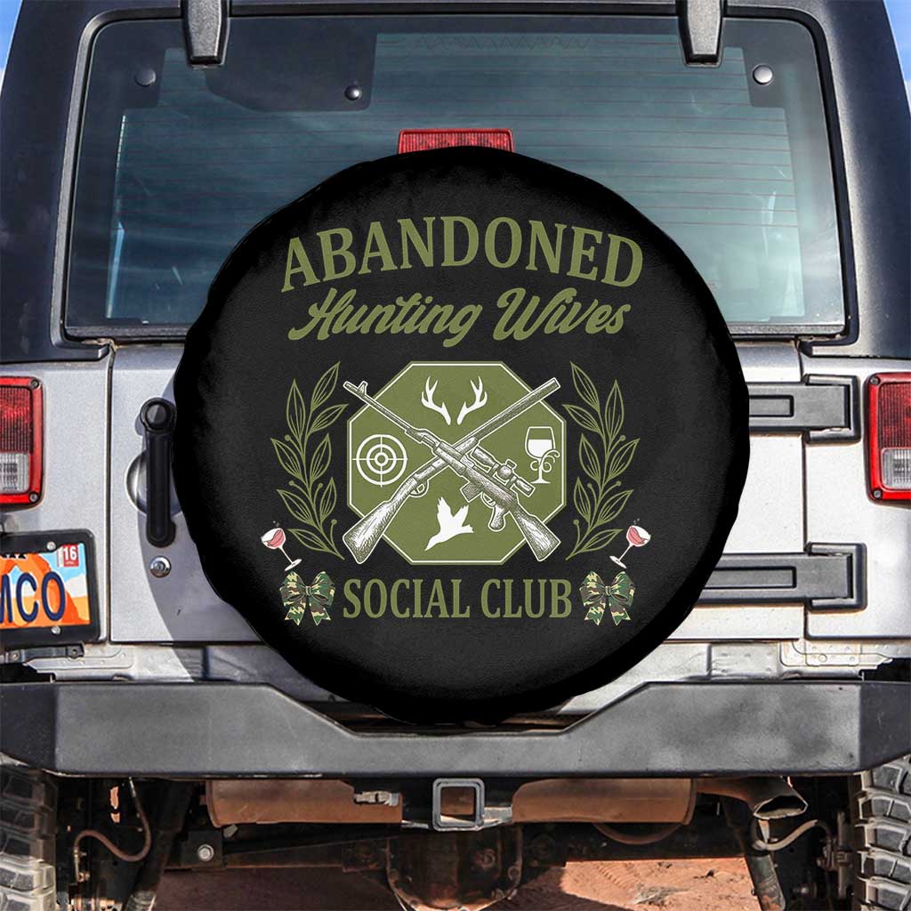 Funny Hunter Wife Spare Tire Cover Abandoned Hunting Wives Social Club - Wonder Print Shop