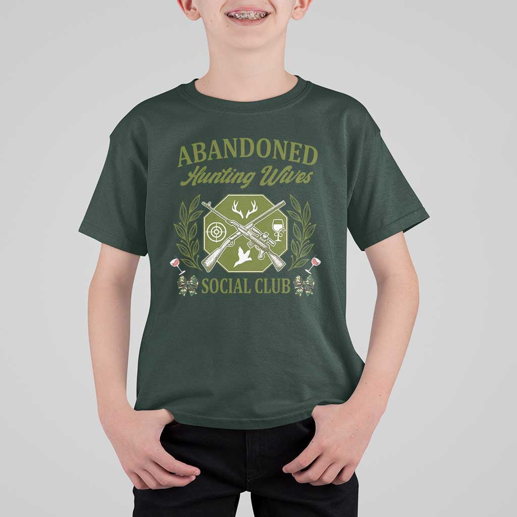 Funny Hunter Wife T Shirt For Kid Abandoned Hunting Wives Social Club - Wonder Print Shop
