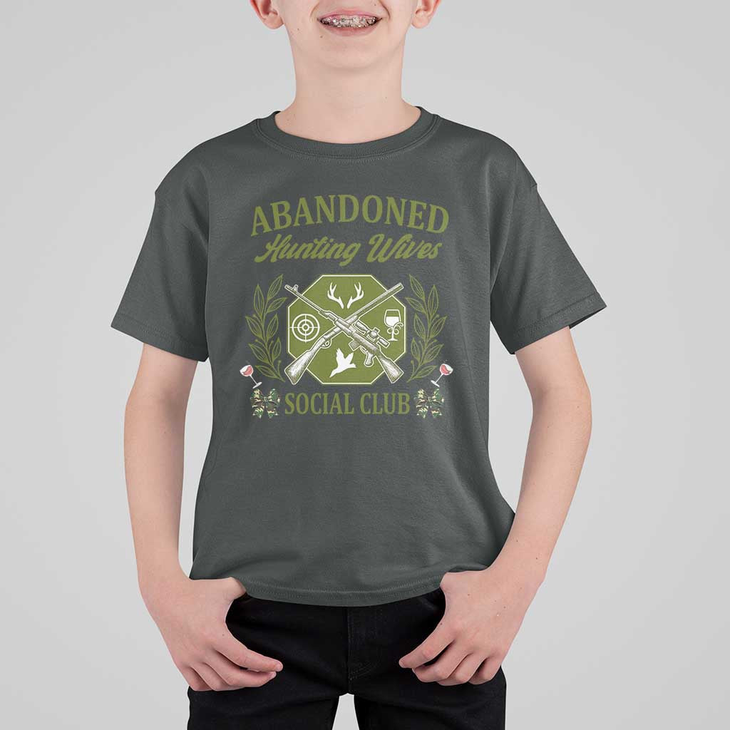 Funny Hunter Wife T Shirt For Kid Abandoned Hunting Wives Social Club - Wonder Print Shop