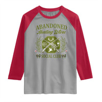 Funny Hunter Wife Raglan Shirt Abandoned Hunting Wives Social Club - Wonder Print Shop