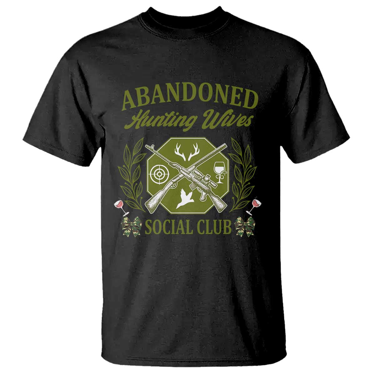 Funny Hunter Wife T Shirt Abandoned Hunting Wives Social Club - Wonder Print Shop