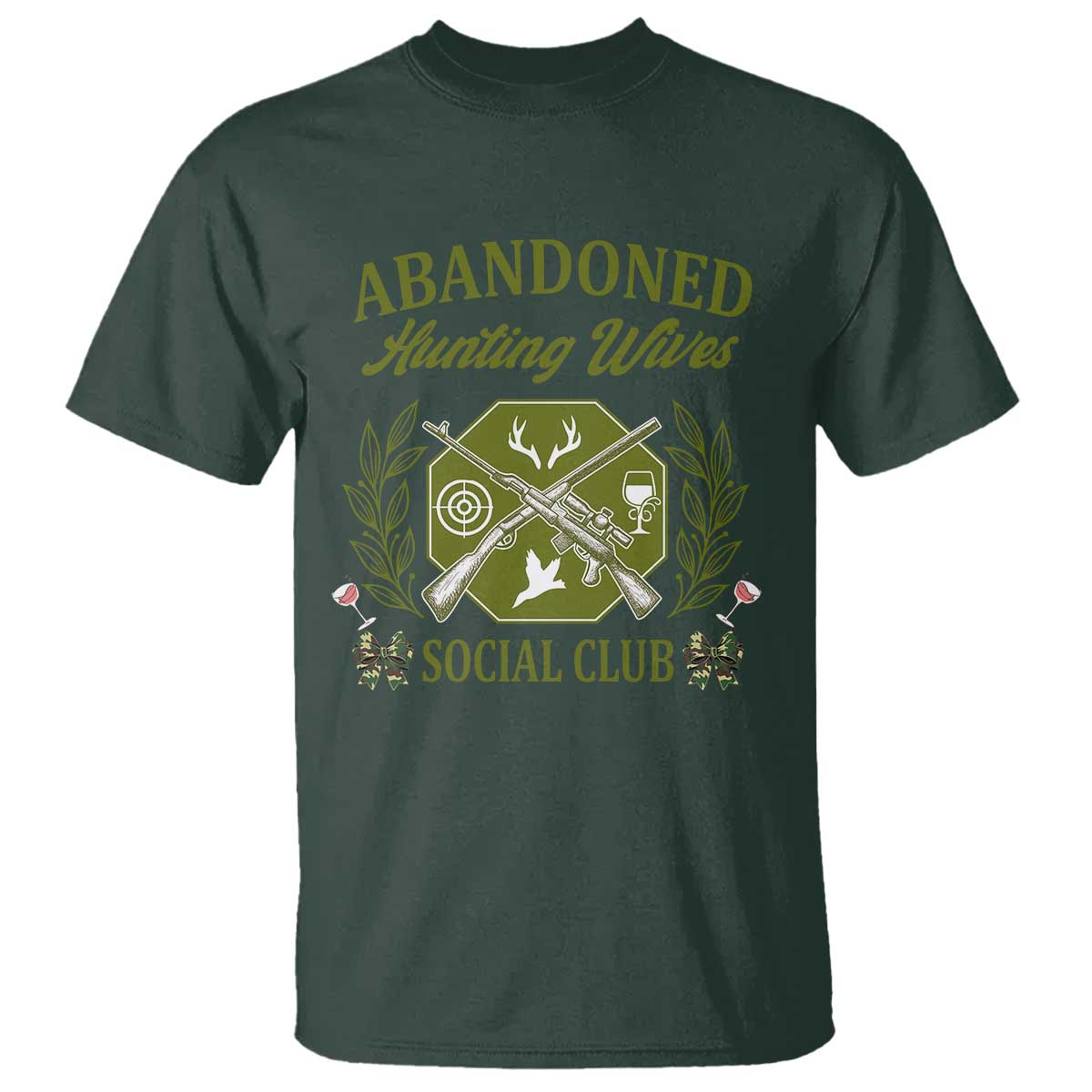 Funny Hunter Wife T Shirt Abandoned Hunting Wives Social Club - Wonder Print Shop