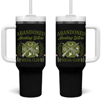 Funny Hunter Wife Tumbler With Handle Abandoned Hunting Wives Social Club