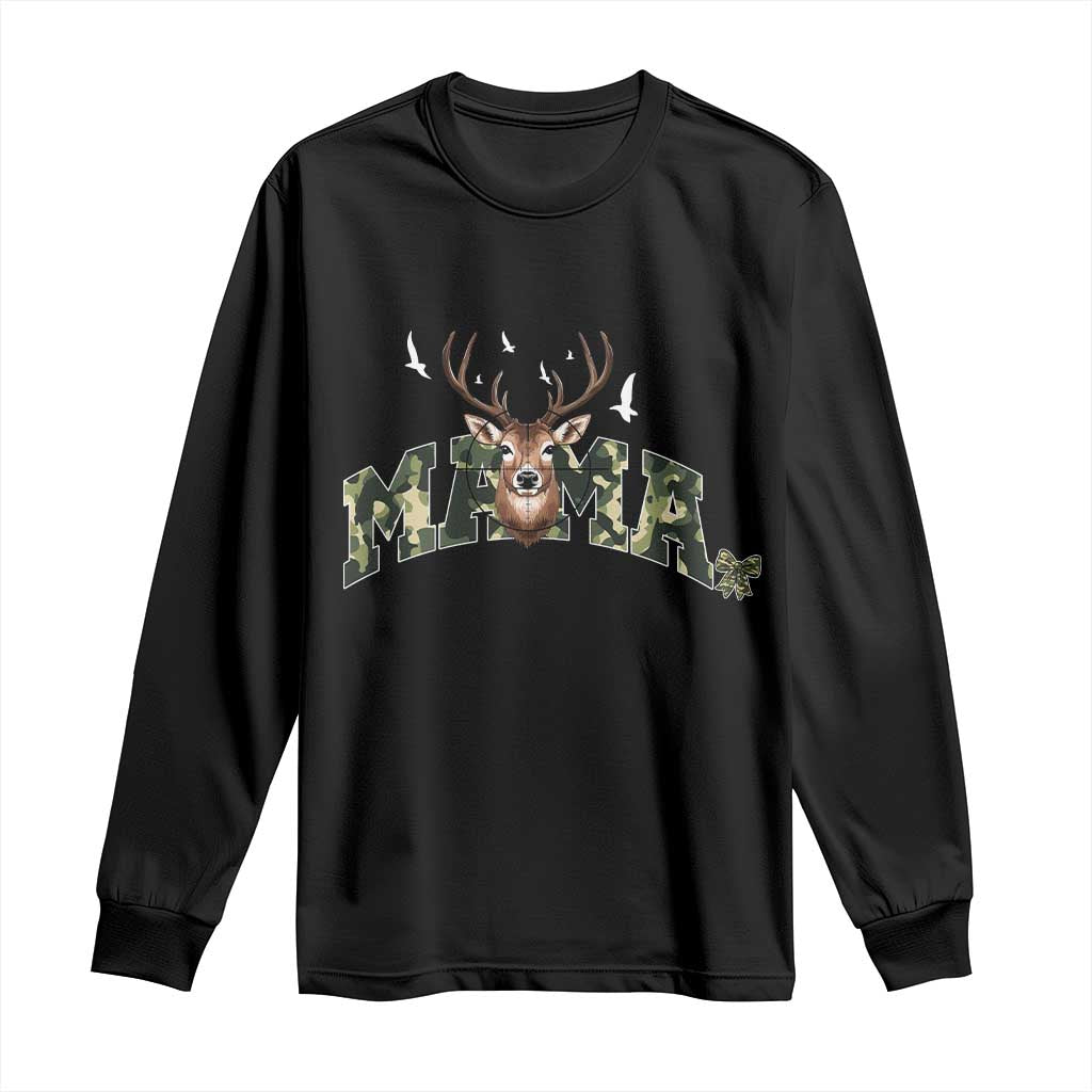 Mama Hunting Life Long Sleeve Shirt Deer Head Camo Gift - Wonder Print Shop