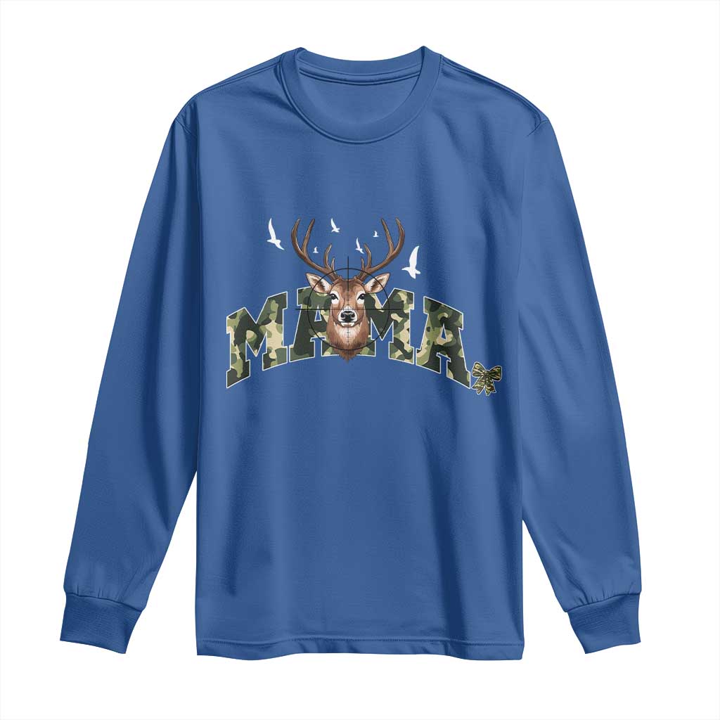 Mama Hunting Life Long Sleeve Shirt Deer Head Camo Gift - Wonder Print Shop