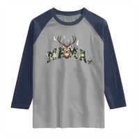 Mama Hunting Life Raglan Shirt Deer Head Camo Gift - Wonder Print Shop