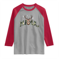 Mama Hunting Life Raglan Shirt Deer Head Camo Gift - Wonder Print Shop