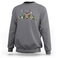 Mama Hunting Life Sweatshirt Deer Head Camo Gift - Wonder Print Shop