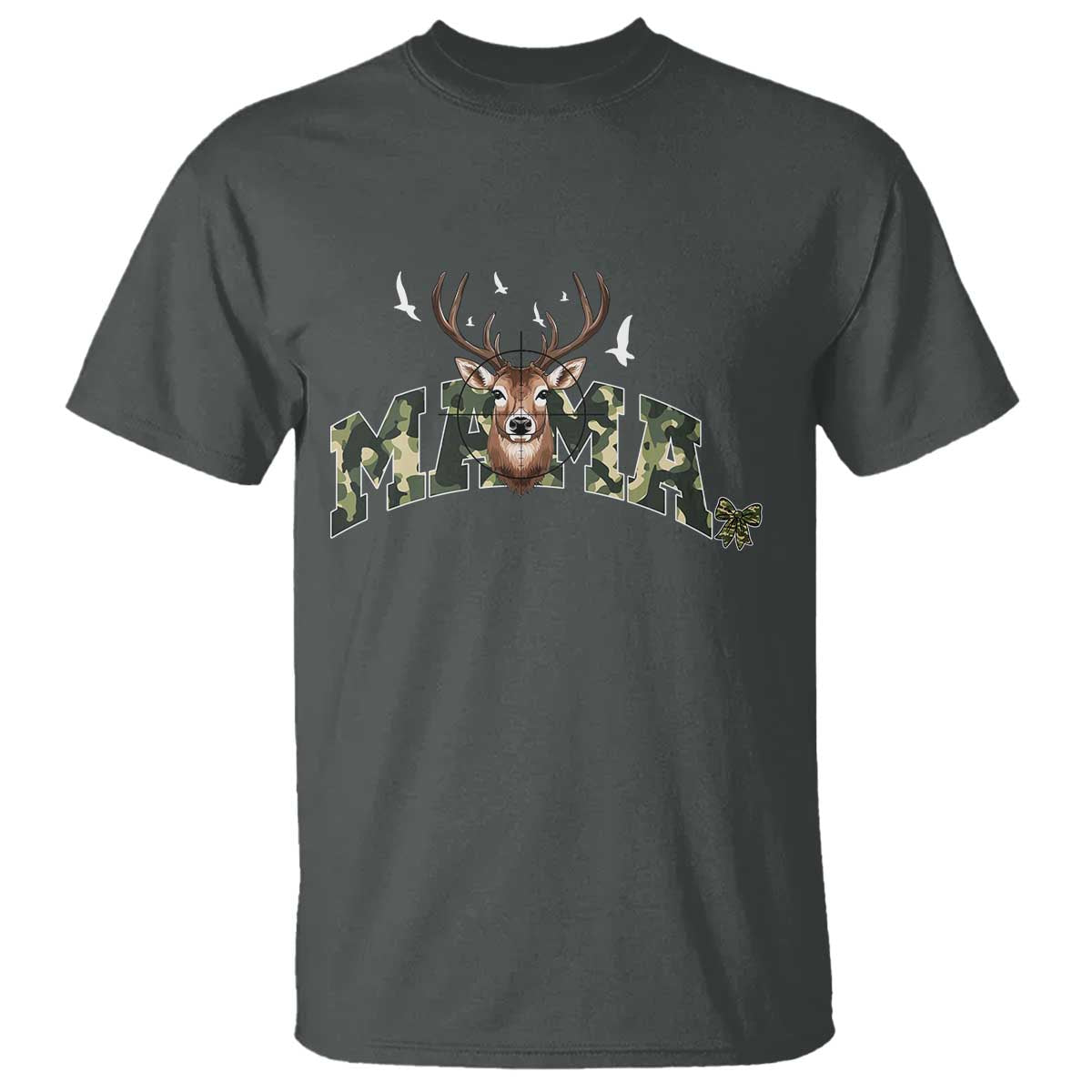 Mama Hunting Life T Shirt Deer Head Camo Gift - Wonder Print Shop