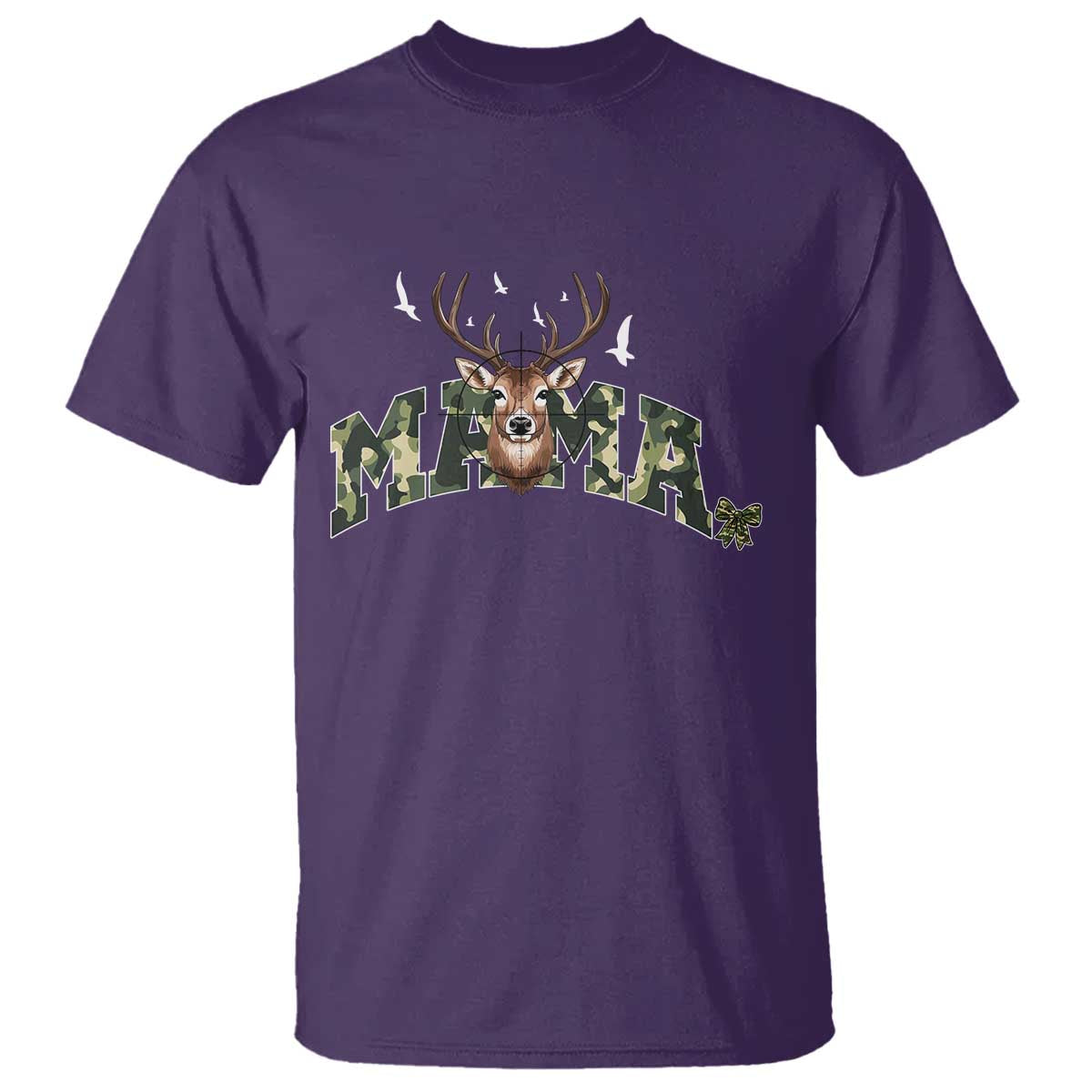 Mama Hunting Life T Shirt Deer Head Camo Gift - Wonder Print Shop