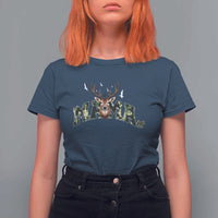 Mama Hunting Life T Shirt For Women Deer Head Camo Gift - Wonder Print Shop