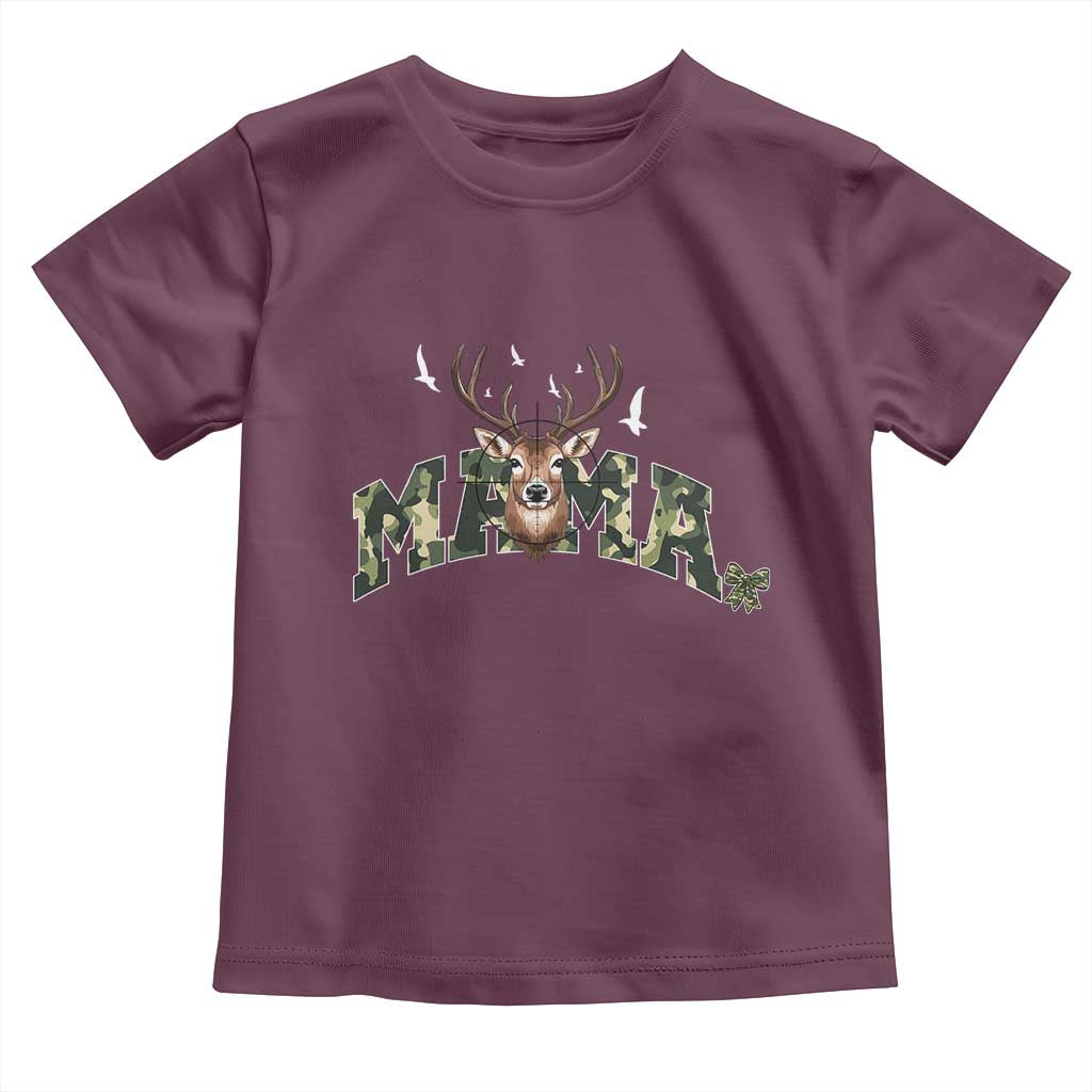 Mama Hunting Life Toddler T Shirt Deer Head Camo Gift - Wonder Print Shop