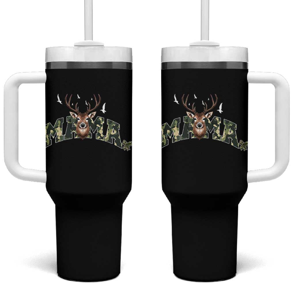 Mama Hunting Life Tumbler With Handle Deer Head Camo Gift