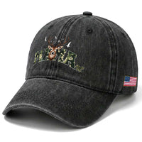 Mama Hunting Life Washed Cotton Baseball Cap Deer Head Camo Gift