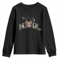 Mama Hunting Life Youth Sweatshirt Deer Head Camo Gift - Wonder Print Shop
