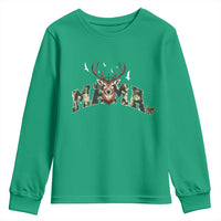 Mama Hunting Life Youth Sweatshirt Deer Head Camo Gift - Wonder Print Shop