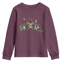 Mama Hunting Life Youth Sweatshirt Deer Head Camo Gift - Wonder Print Shop