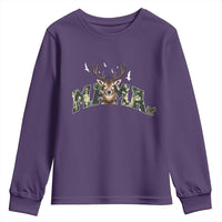 Mama Hunting Life Youth Sweatshirt Deer Head Camo Gift - Wonder Print Shop