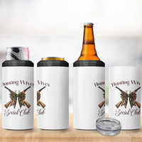 Funny Hunter Wife 4 in 1 Can Cooler Tumbler Hunting Wives Social Club