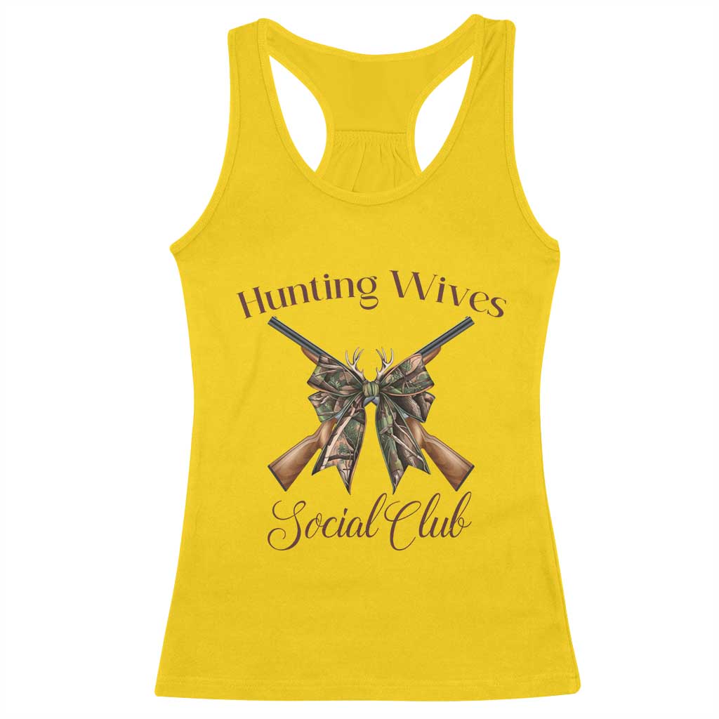 Funny Hunter Wife Racerback Tank Top Hunting Wives Social Club - Wonder Print Shop