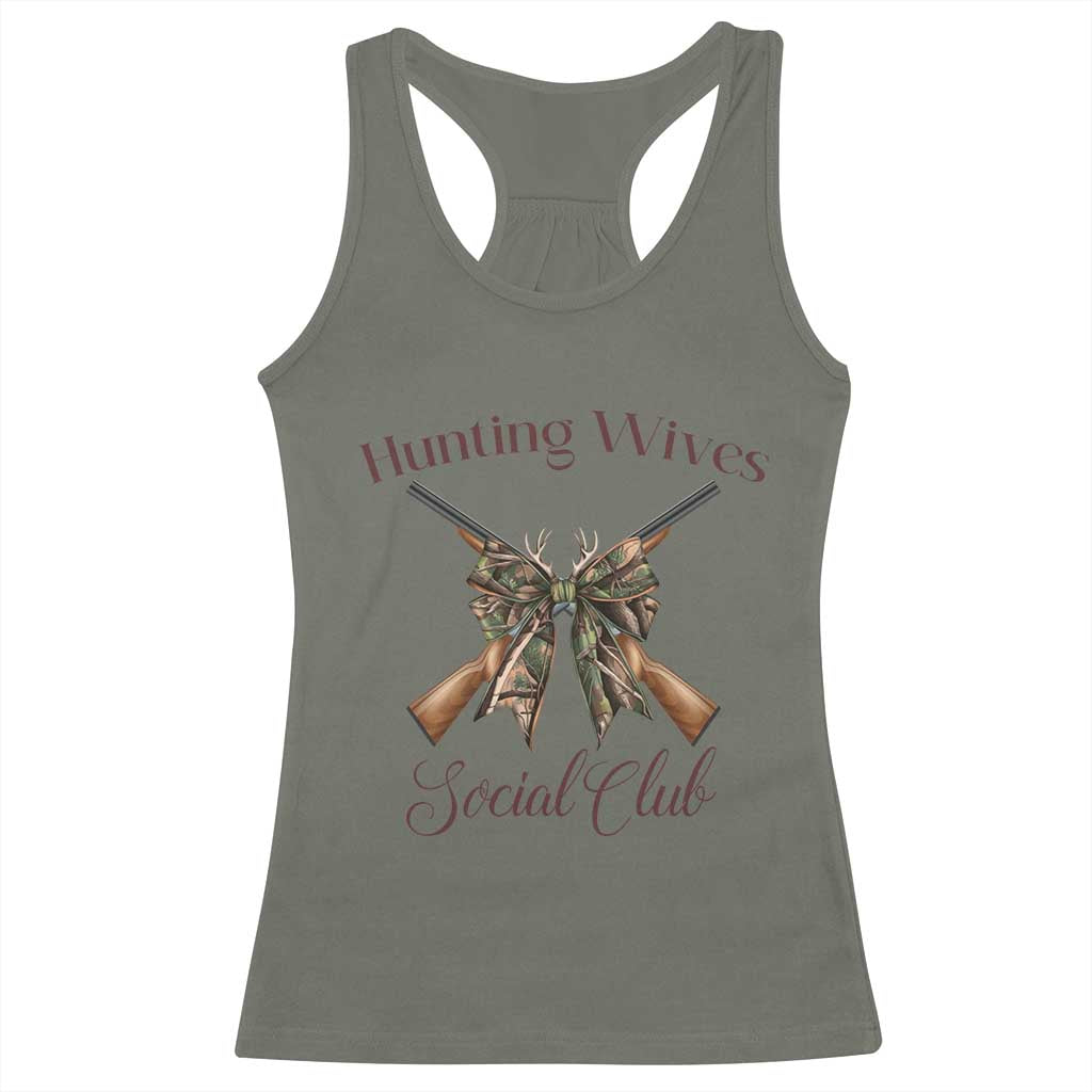 Funny Hunter Wife Racerback Tank Top Hunting Wives Social Club - Wonder Print Shop