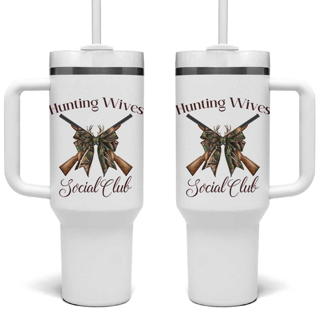 Funny Hunter Wife Tumbler With Handle Hunting Wives Social Club