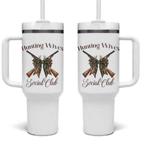 Funny Hunter Wife Tumbler With Handle Hunting Wives Social Club