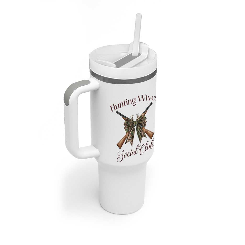 Funny Hunter Wife Tumbler With Handle Hunting Wives Social Club